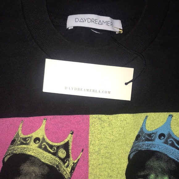 Daydreamer Biggie King Pop Art Color Boyfriend Tee Black - Picture 3 of 6